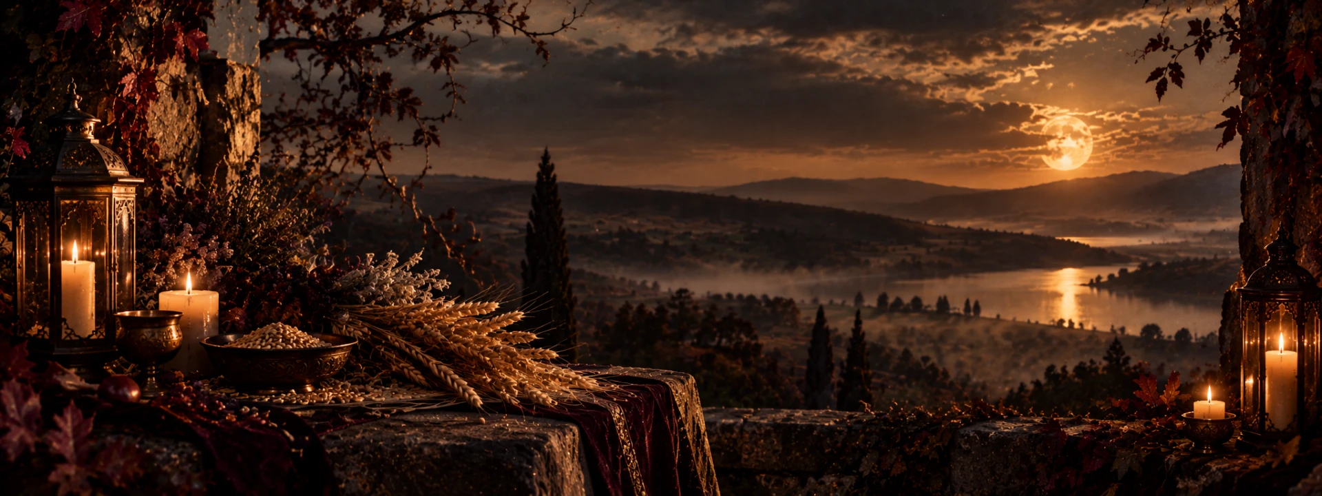 Autumn altar under the full moon